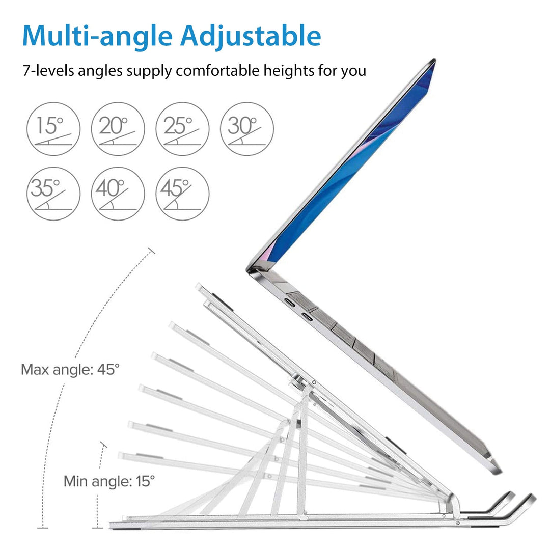 Laptop Stand Lifter Foldable Aluminum Desktop Phone Holder Stand Angle Adjustable Tablet PC Holder Riser Ventilated Laptop Phone Tray