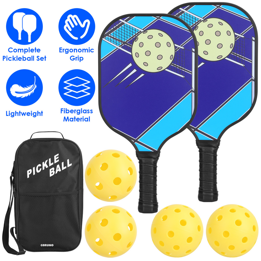 Gbruno Pickleball Set 2 Fiberglass Paddles