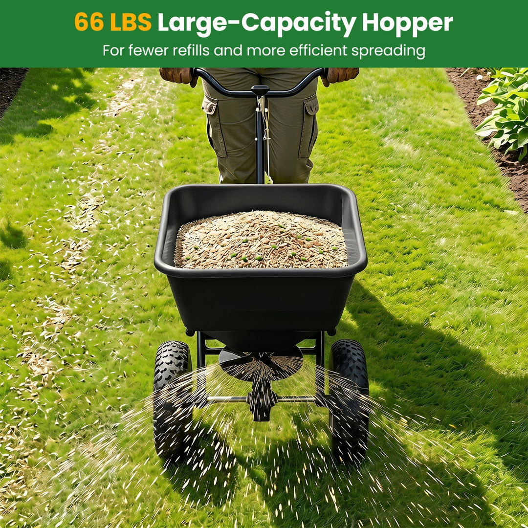 Walk-Behind Broadcast Spreader 66 LBS with 13" Tires