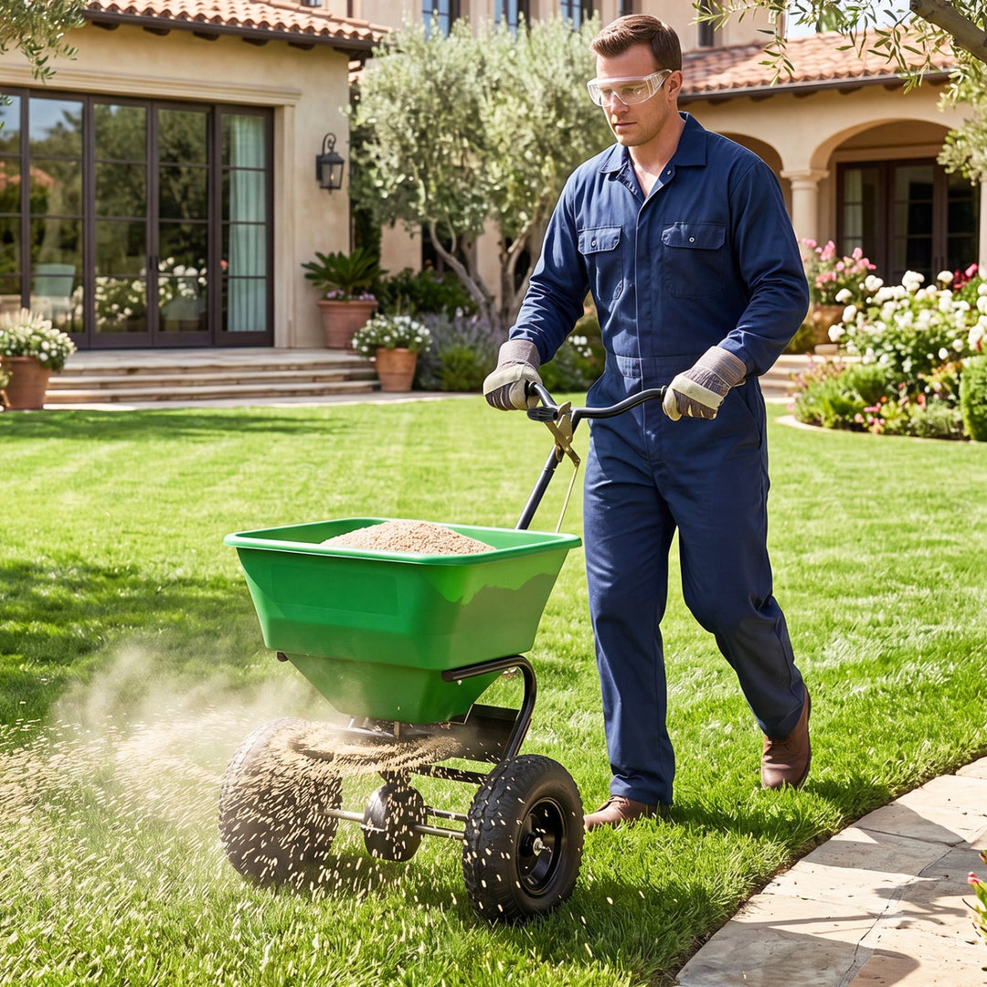 Walk-Behind Broadcast Spreader 66 LBS with 13" Tires