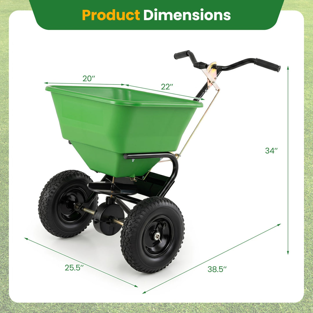 Walk-Behind Broadcast Spreader 66 LBS with 13" Tires