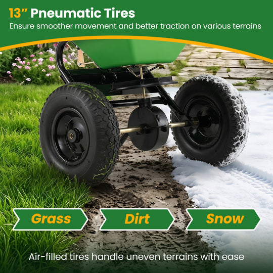 Walk-Behind Broadcast Spreader 66 LBS with 13" Tires