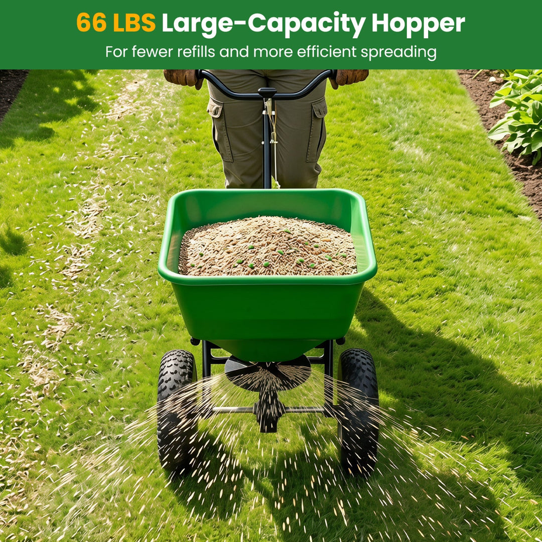 Walk-Behind Broadcast Spreader 66 LBS with 13" Tires
