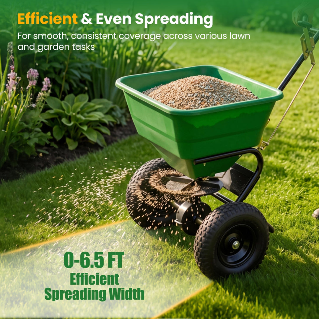 Walk-Behind Broadcast Spreader 66 LBS with 13" Tires