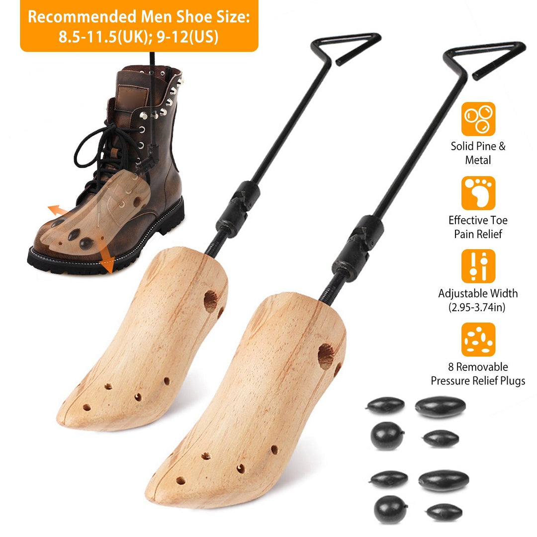 One Pair Boot Stretcher Adjustable Width Shoe Shaper Wooden Boot Widener Expander for Men Women
