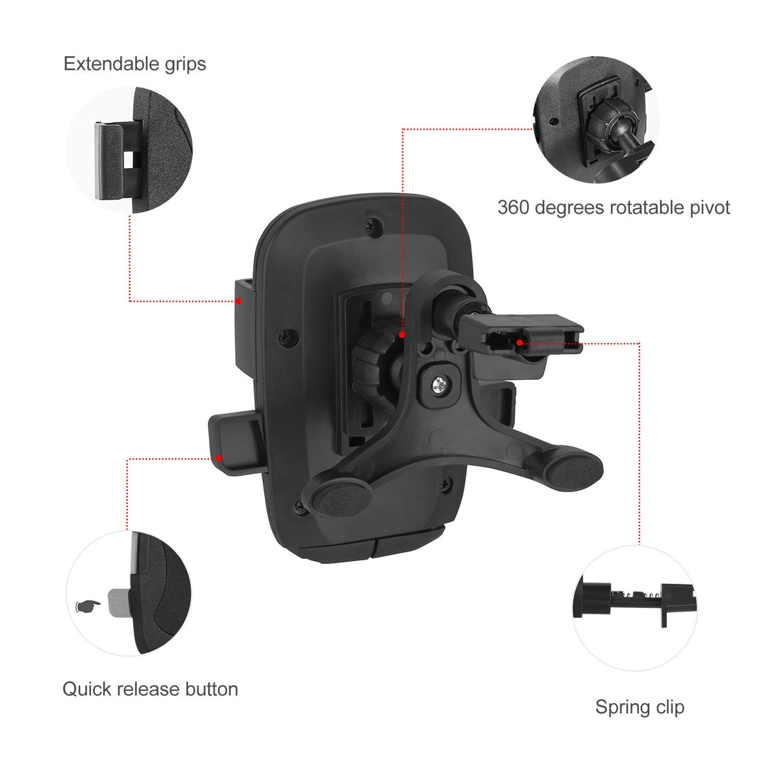 Car Phone Mount Universal 360¡ Rotation Phone Holder Air Vent Car Phone Mount Stand for iPhone XS/XS Max/XS/X Galaxy S10/S9+/S8 Google Huawei
