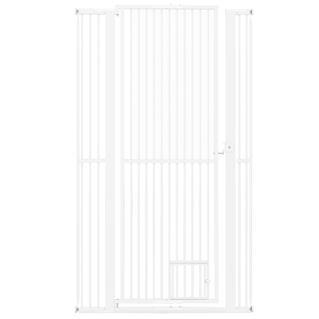 67.5" Extra Tall Pet Gate Heavy-Duty Metal Cat Gate with 30.5"-41" Wide Opening-White