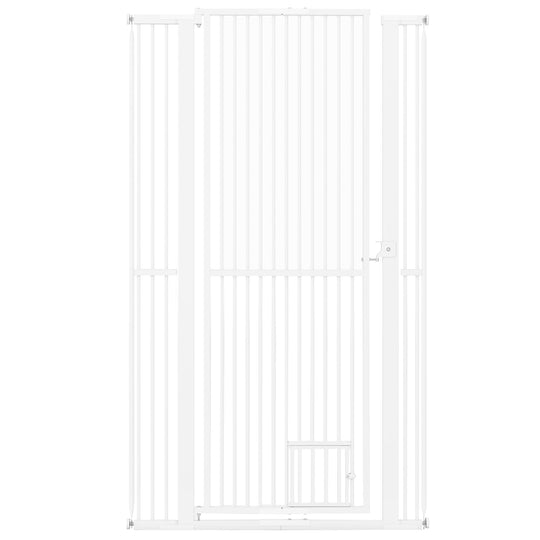 67.5" Extra Tall Pet Gate Heavy-Duty Metal Cat Gate with 30.5"-41" Wide Opening-White