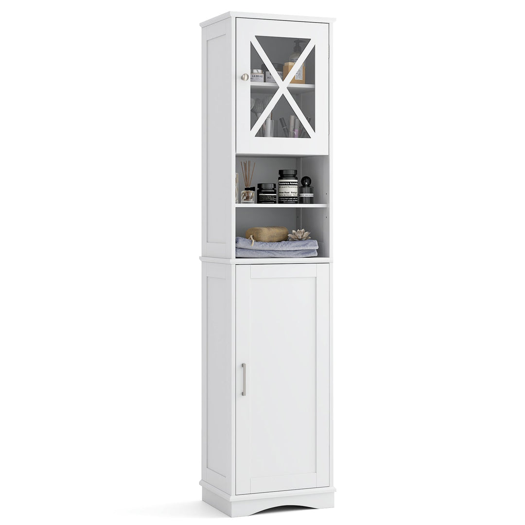 67 Inch Tall Bathroom Cabinet Freestanding Storage Cabinet with 5 Adjustable Shelves