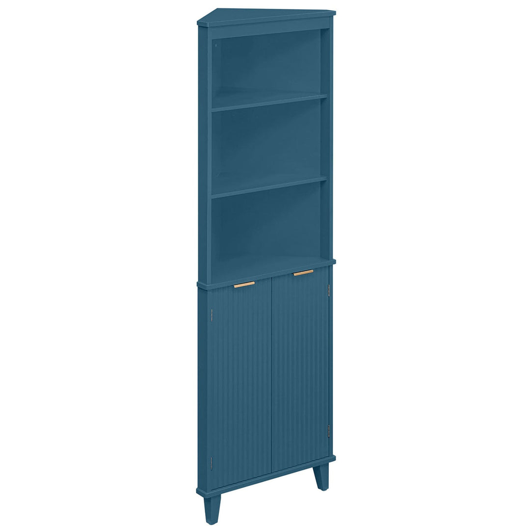 68 Inch Tall Bathroom Floor Storage Cabinet with Fluted Doors