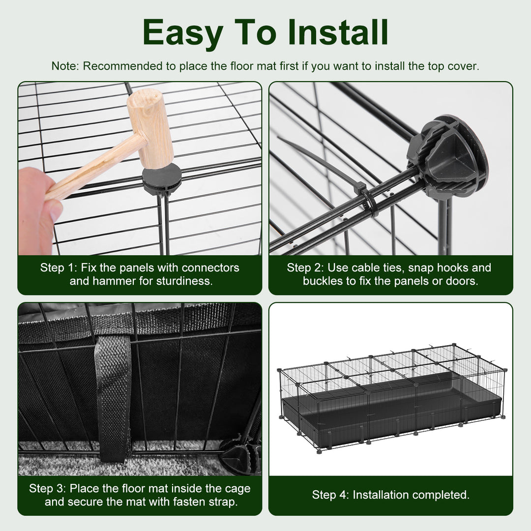 Guinea Pig Cage 47x24x12" with 20 Panels & Waterproof Mat