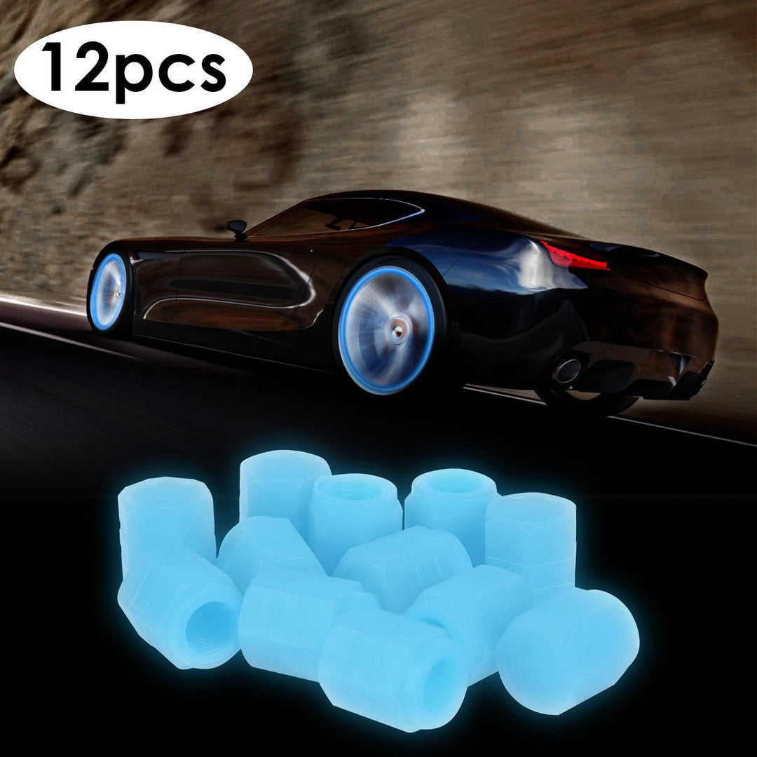 12Pcs Car Tire Valve Stem Caps Luminous Dustproof Stem Tyre Covers for Cars SUVs Truck Motorcycles Bicycles