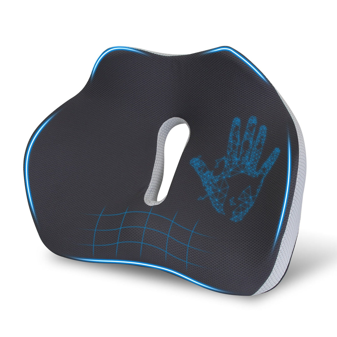 Memory Foam Seat Cushion Sciatica Pain Relief Cushion Pillow Seat Cushion with Machine Washable Cover for Home Office Car Wheelchair Airplane