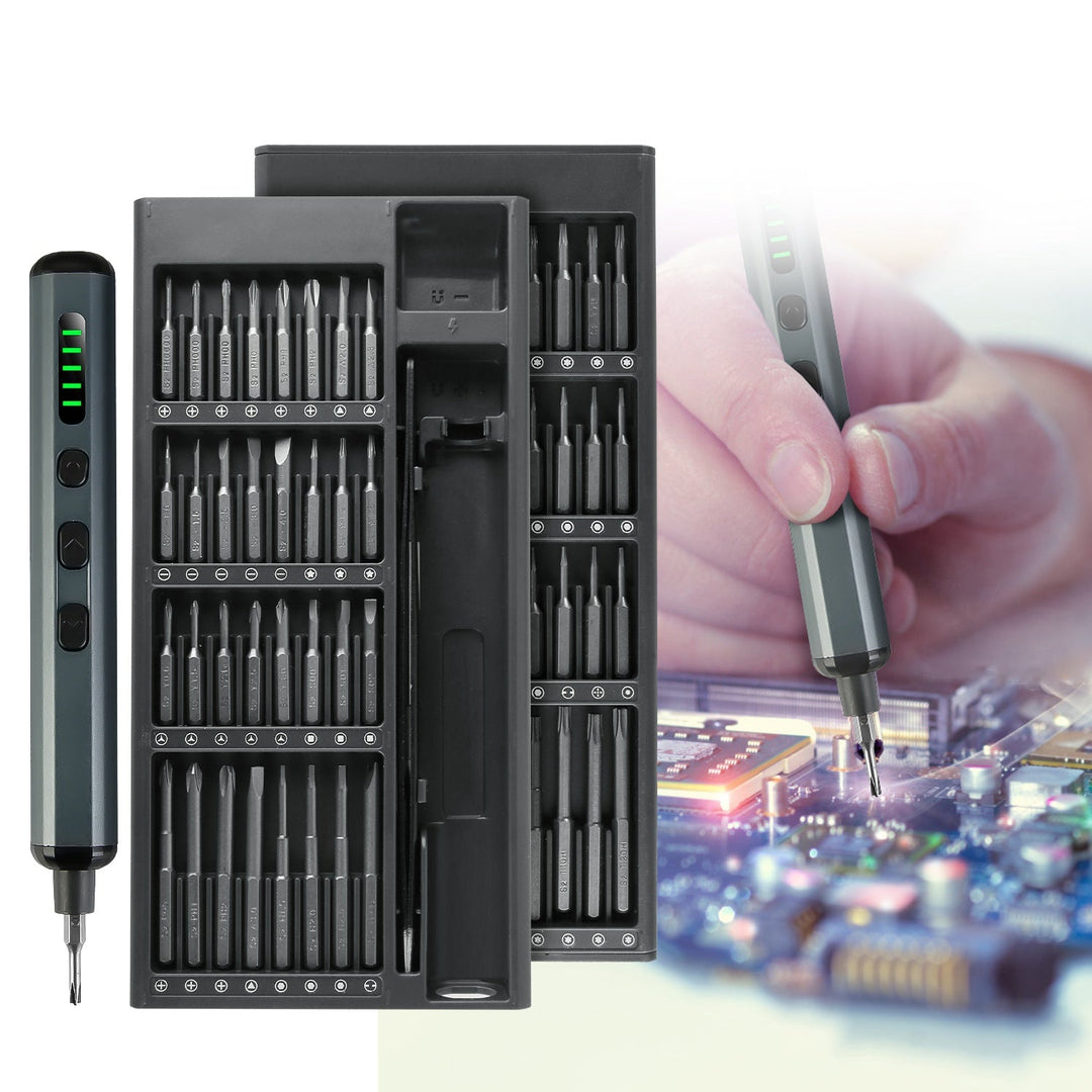 70 In 1 3.7V Mini Electric Screwdriver Kit Rechargeable Magnetic Repair Tool Kit with 5 Torque Settings 64 S2 Precision Bits 4 LED Lights for Phone Ca