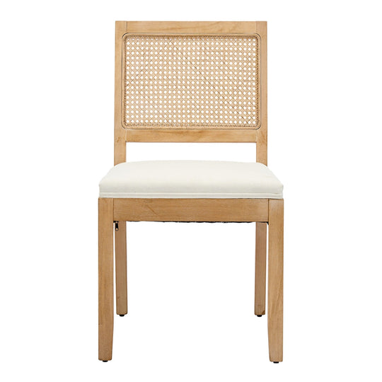 French Oval Rattan Back Dining Chairs Set of 2 - Solid Wood