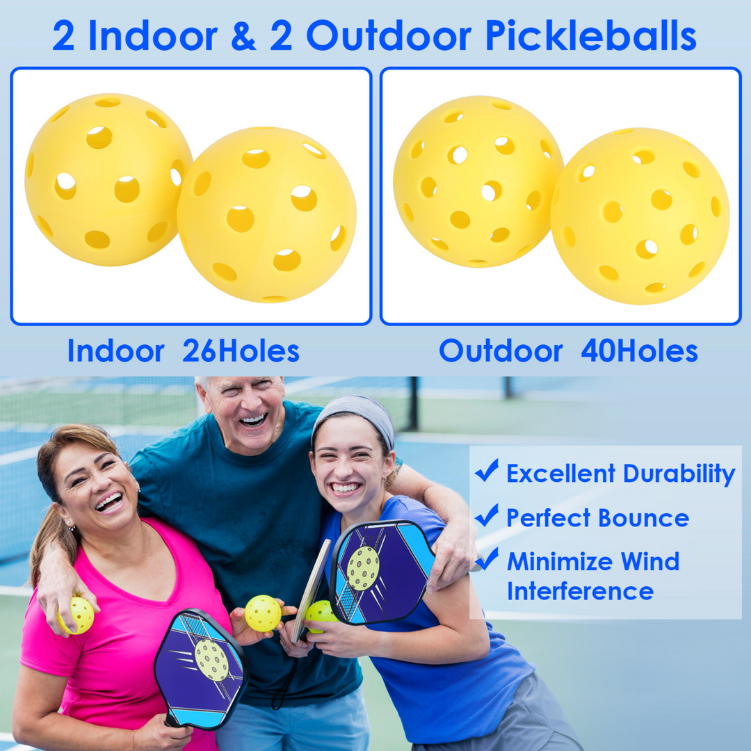 Gbruno Pickleball Set 2 Fiberglass Paddles