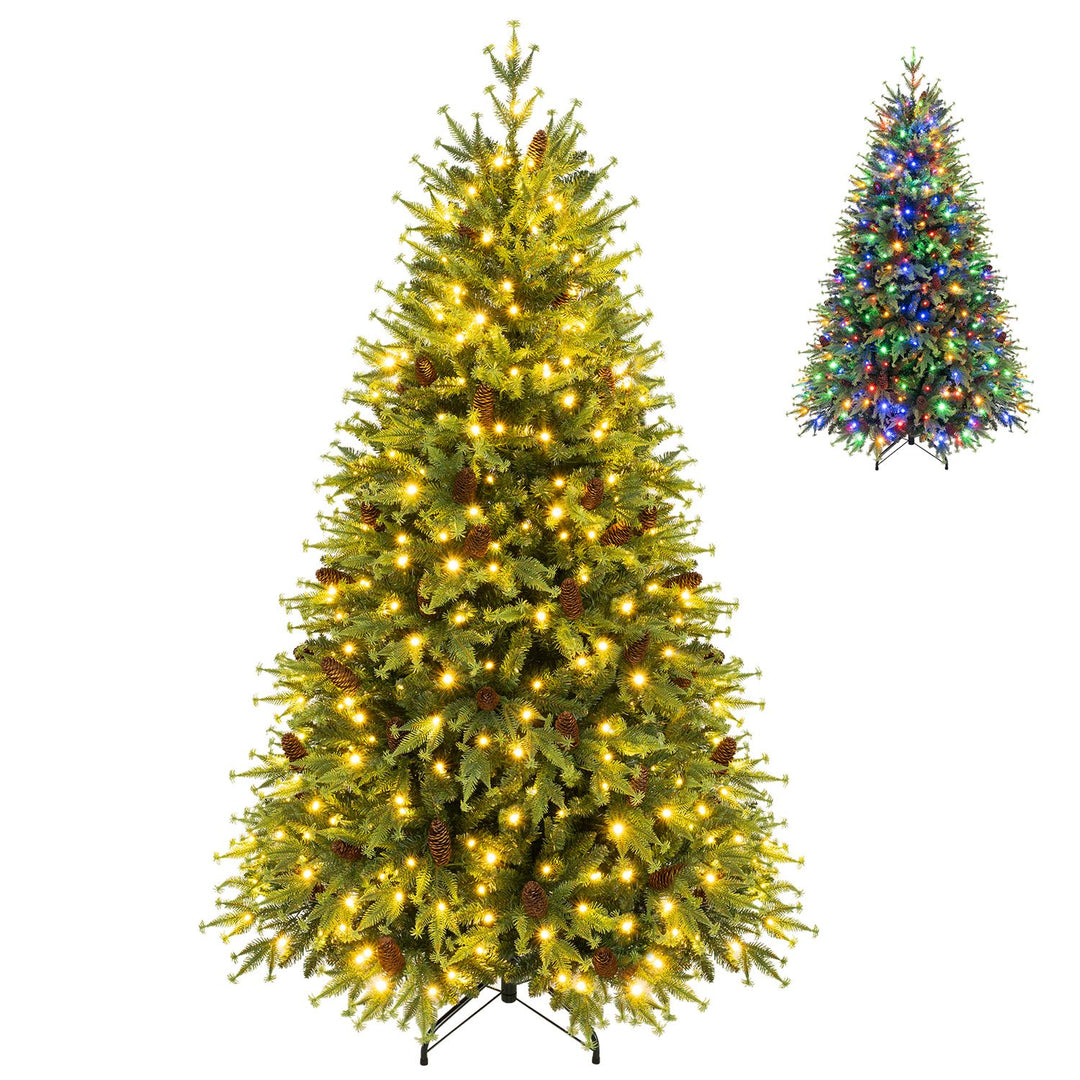 6FT Pre-Lit Artificial Christmas Tree with Warm White and Multicolor LED Lights