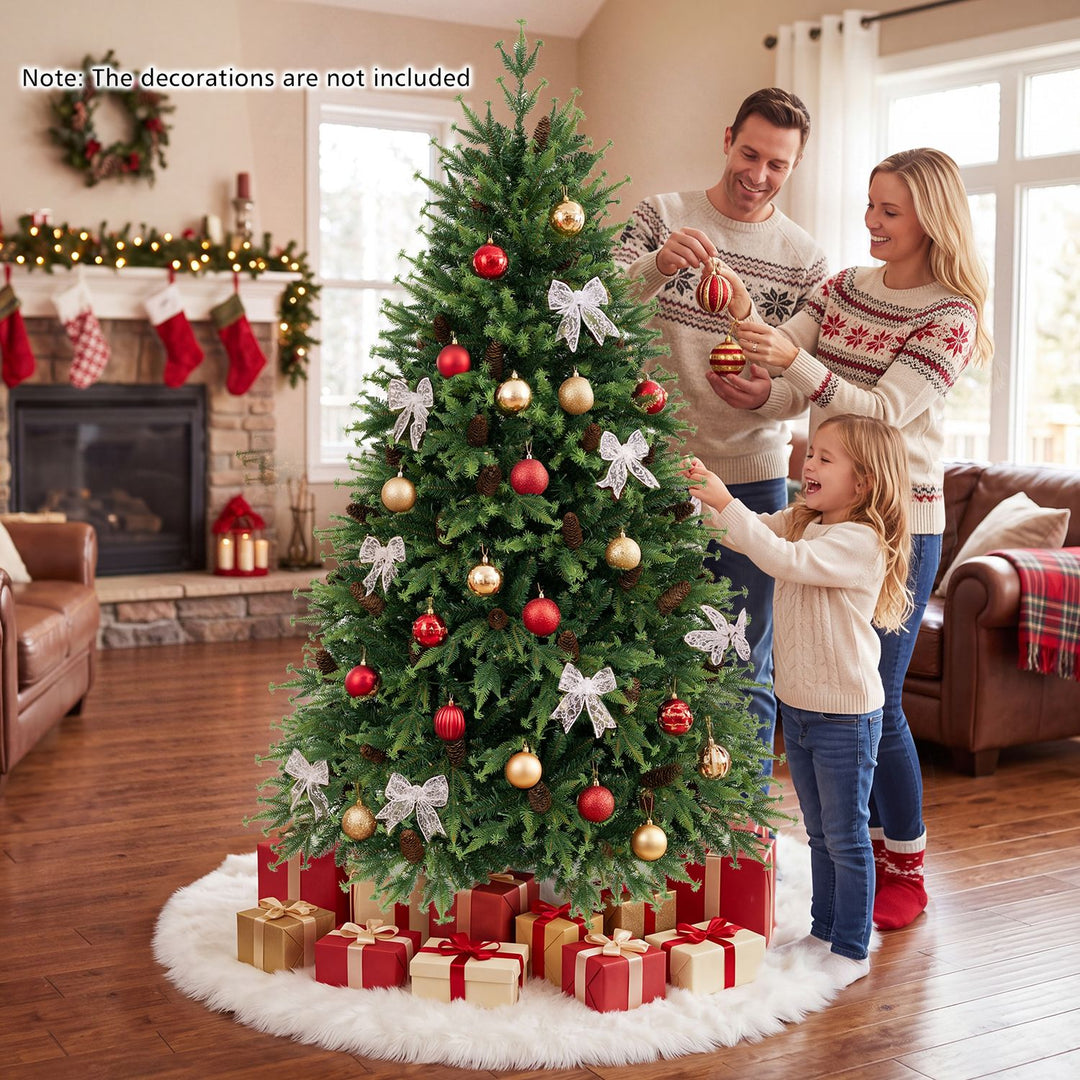 6FT Pre-Lit Artificial Christmas Tree with Warm White and Multicolor LED Lights