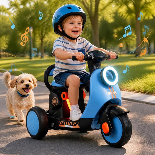 Electric Ride On Motorcycle for Kids 3-5 Years with LED Lights