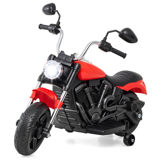 6V Kids Motorcycle with Detachable Training Wheels and Music for Ages 2-5