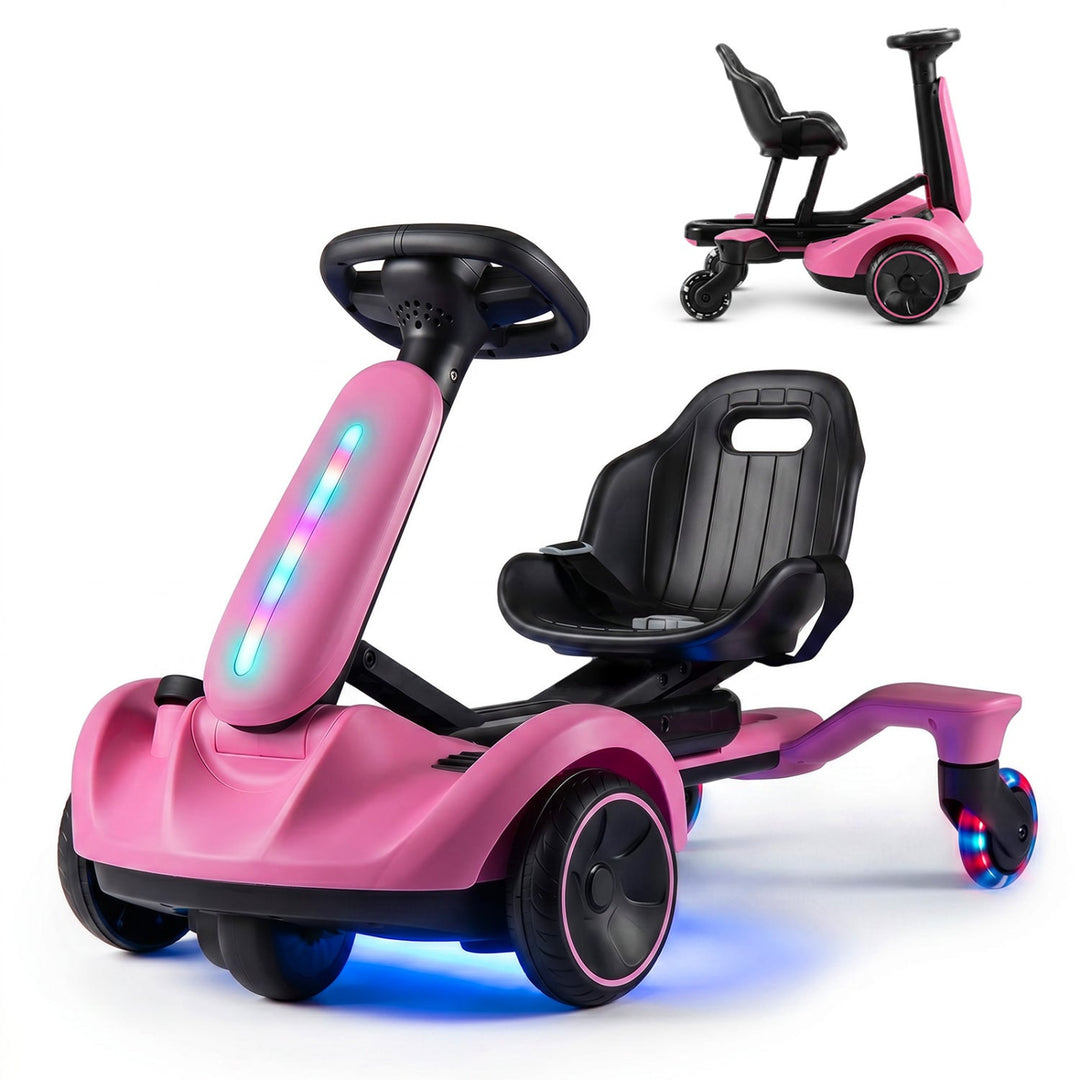 6V Kids Drift Car with Lights and Adjustable Seat