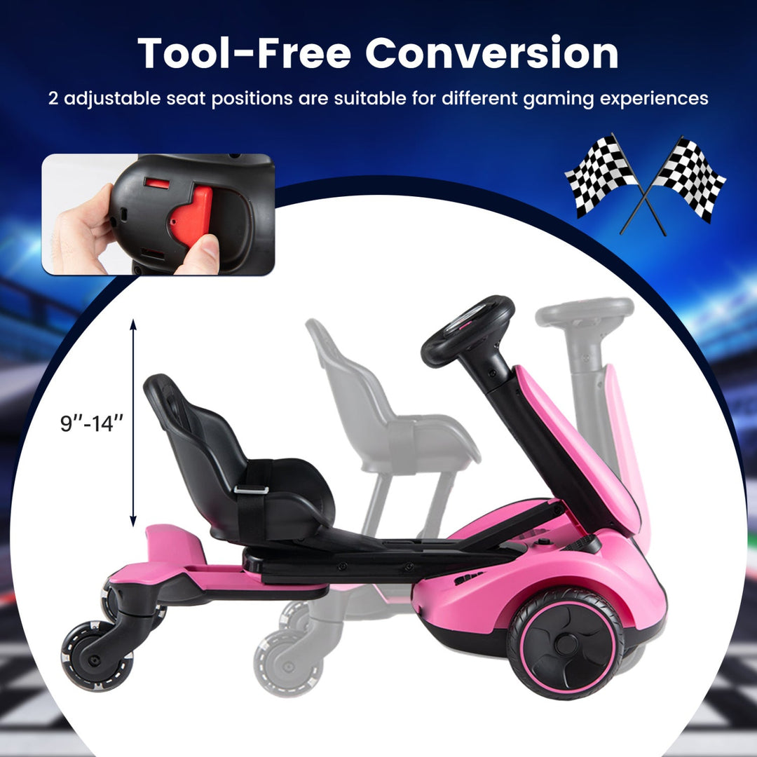 6V Kids Drift Car with Lights and Adjustable Seat