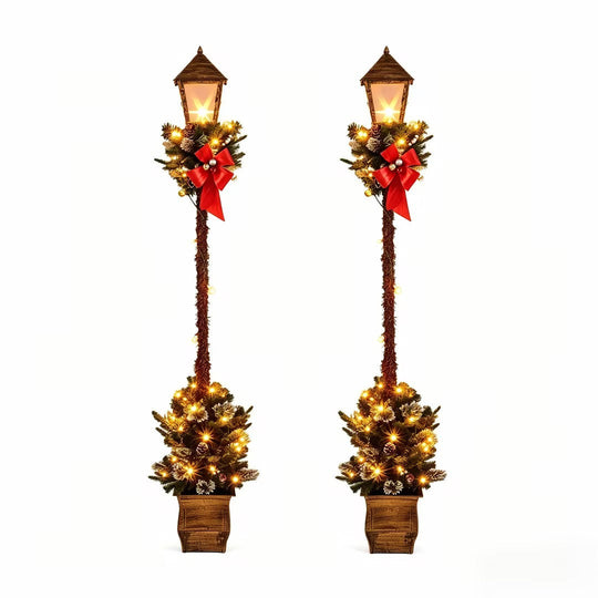 Pre-Lit Christmas Street Lamp Set of 2 - 6.1 Feet Tall