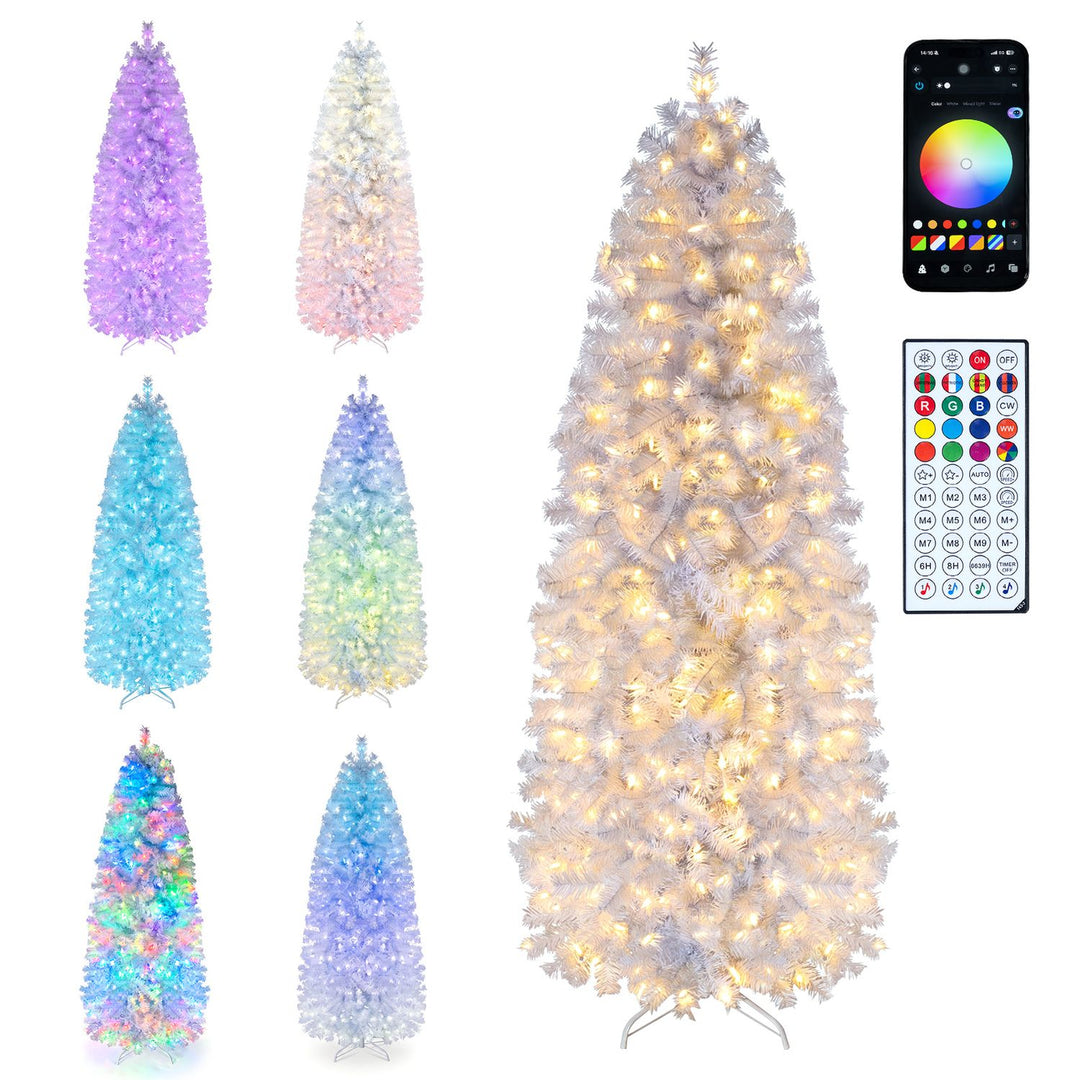 7.5 FT Smart Pencil Christmas Tree with Remote and APP