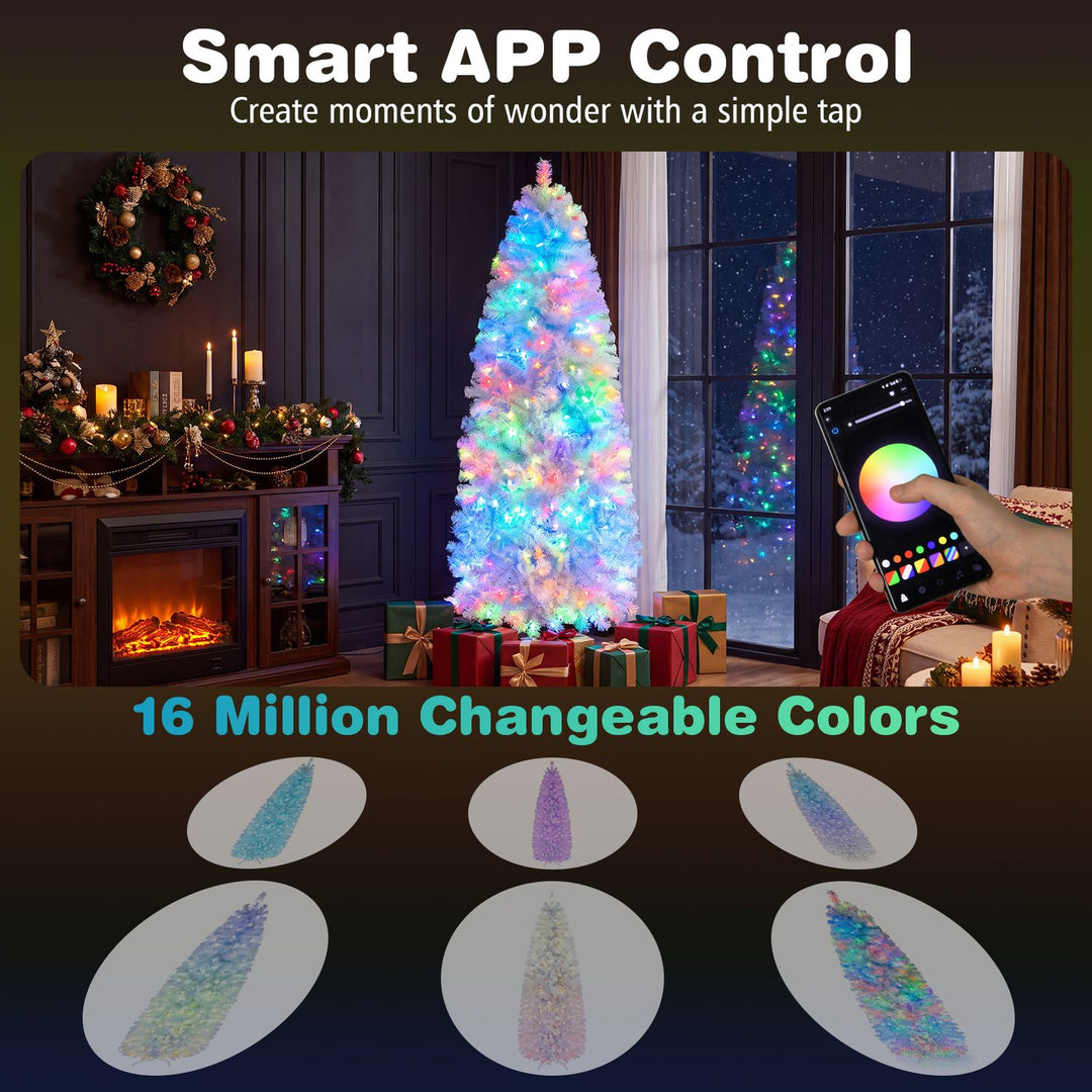 7.5 FT Smart Pencil Christmas Tree with Remote and APP