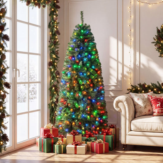 6.3 FT Smart Pencil Christmas Tree with Pre-Lit RGB LED Lights