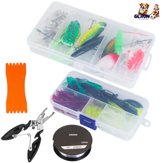 GBruno 383Pcs Fishing Lures Tackle Box