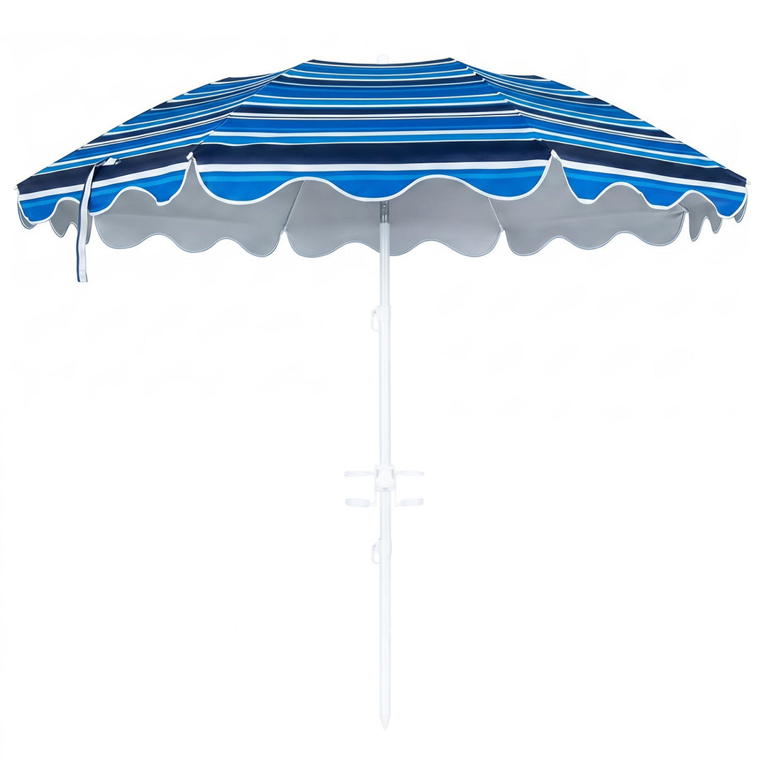 Beach Umbrella 6.5 FT with UPF 50+ Sun Protection & Sand Anchor