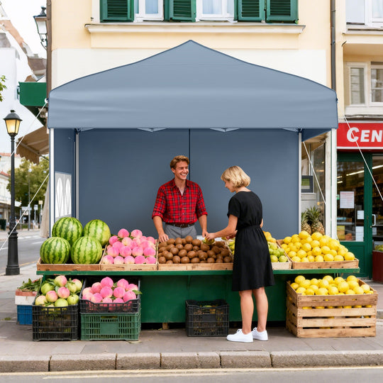 6.5 x 6.5 FT Pop up Canopy Tent with 4 Sidewalls and Wheeled Bag