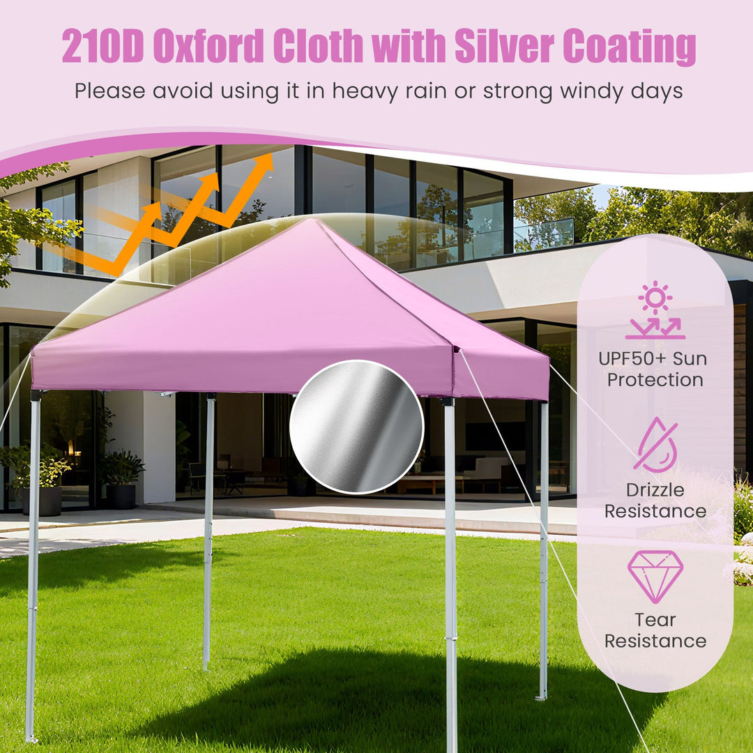 6.5 x 6.5 FT Pop up Canopy Tent with 4 Sidewalls and Wheeled Bag