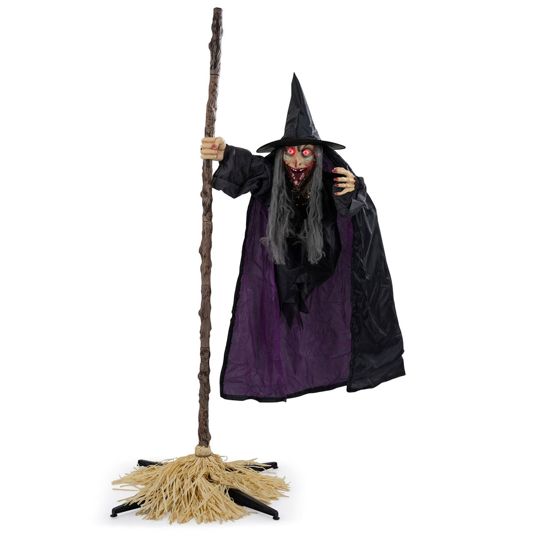 6.6FT Halloween Animated Flying Witch on Broom