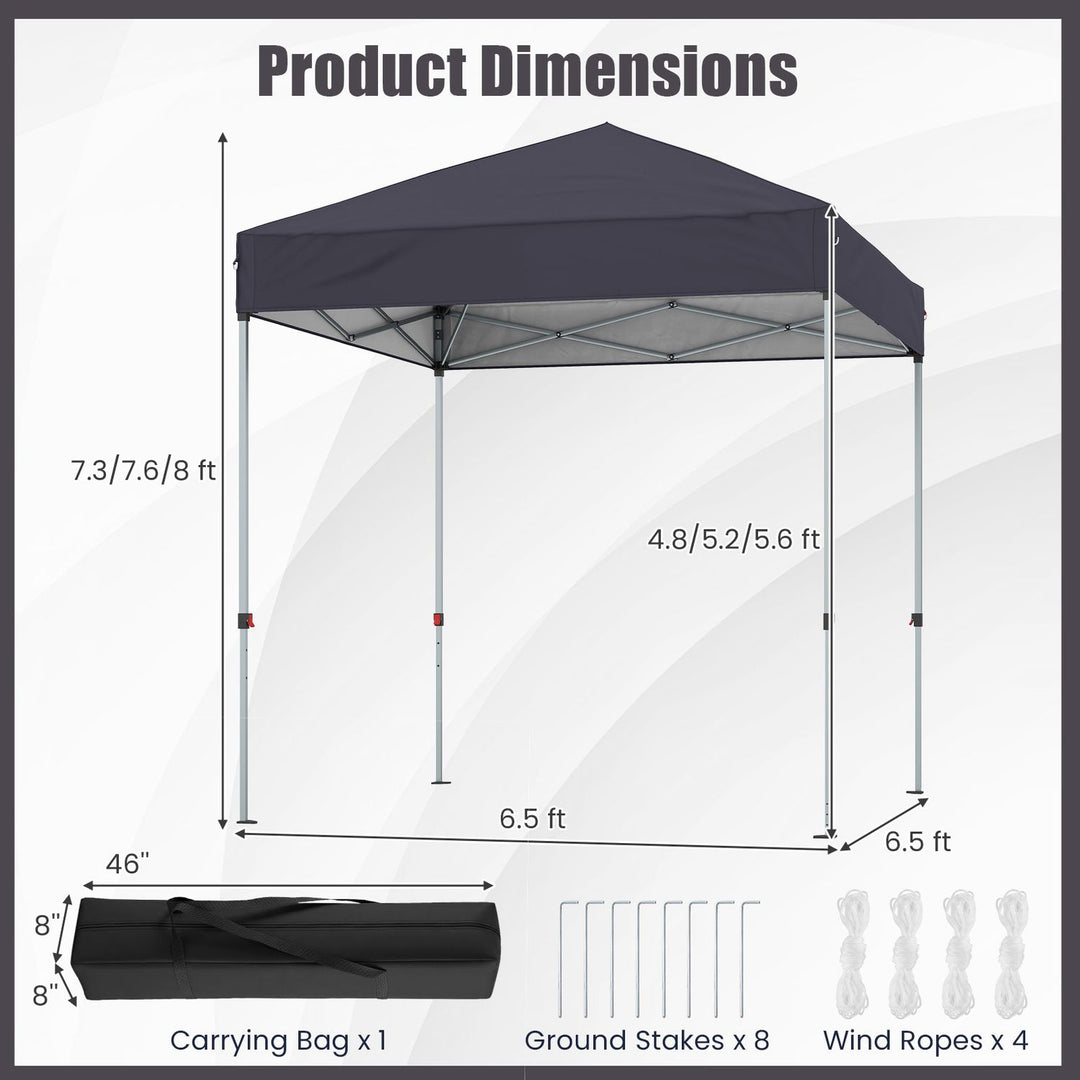 6.6 x 6.6 Feet Outdoor Pop-up Canopy Tent with UPF 50+ Sun Protection