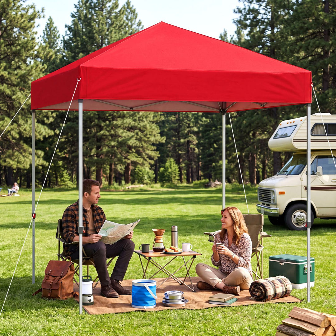 6.6 x 6.6 Feet Outdoor Pop-up Canopy Tent with UPF 50+ Sun Protection