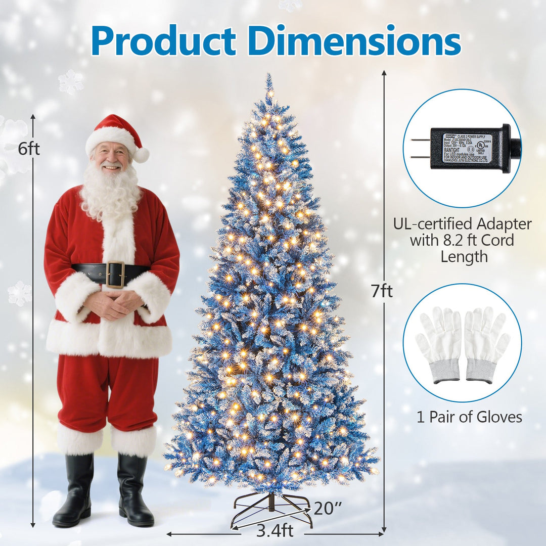 6/7/8/9 FT Artificial Christmas Tree with 767 Snowy Branch Tips