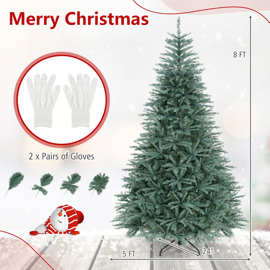 8 FT Artificial Spruce Christmas Tree with 1765 Branch Tips