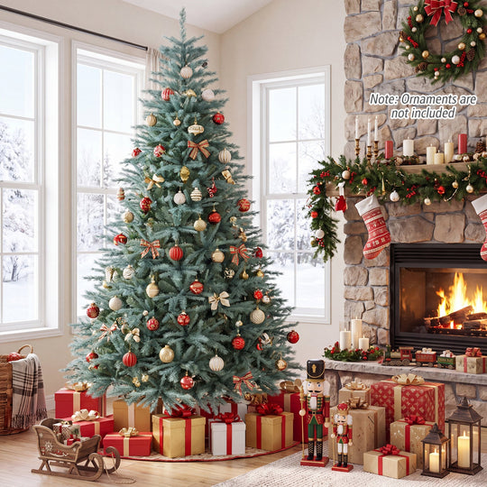 8 FT Artificial Spruce Christmas Tree with 1765 Branch Tips