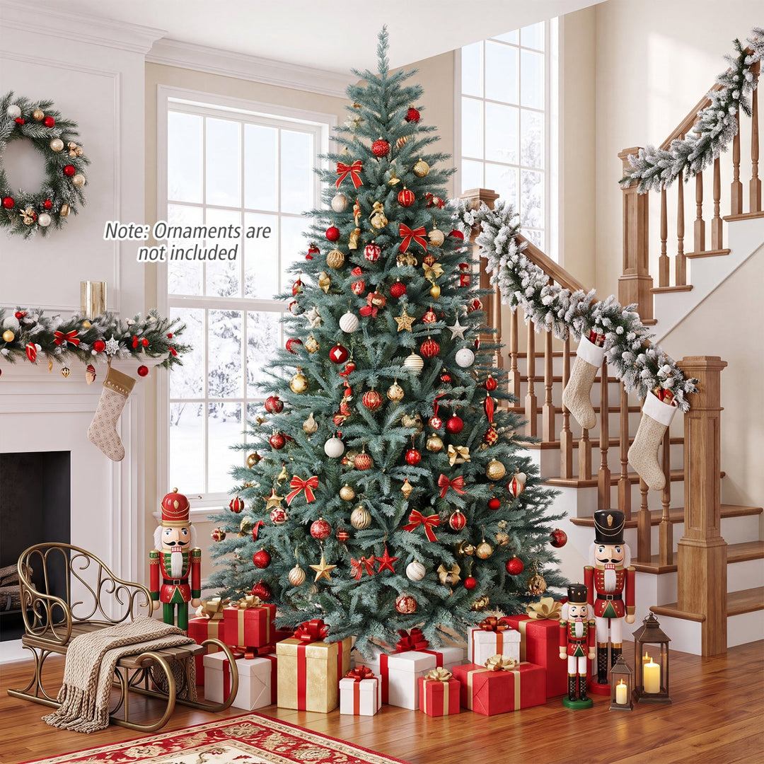 8 FT Artificial Spruce Christmas Tree with 1765 Branch Tips