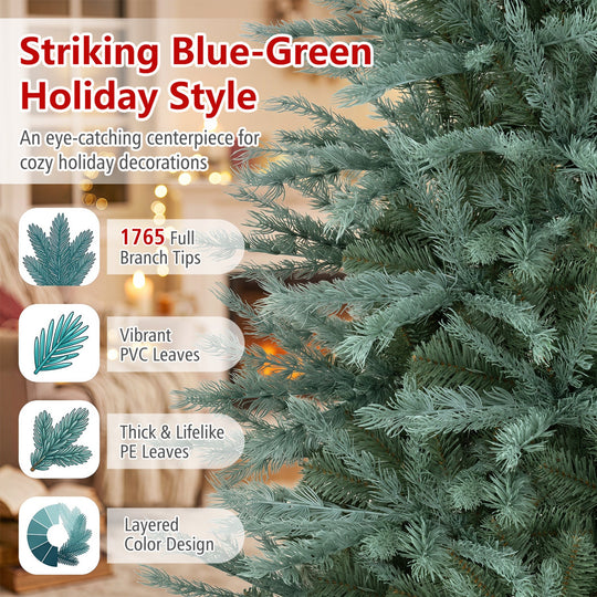 8 FT Artificial Spruce Christmas Tree with 1765 Branch Tips