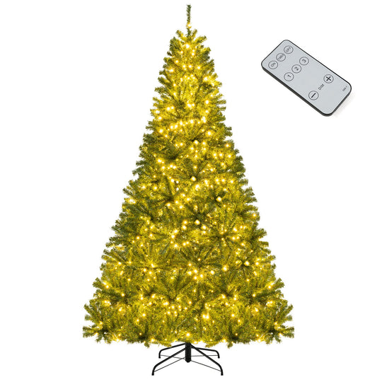 6/7/8 FT Pre-Lit Artificial Christmas Tree with Remote Control and LED Lights