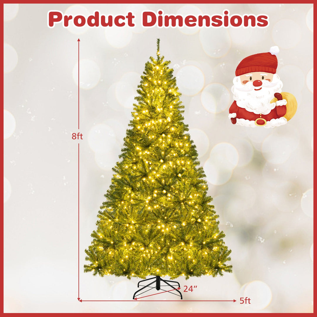 6/7/8 FT Pre-Lit Artificial Christmas Tree with Remote Control and LED Lights