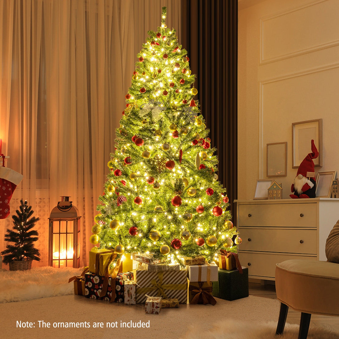 6/7/8 FT Pre-Lit Artificial Christmas Tree with Remote Control and LED Lights