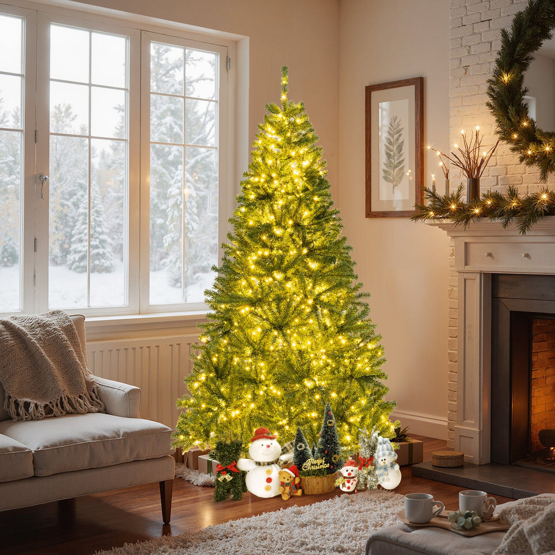 6/7/8 FT Pre-Lit Artificial Christmas Tree with Remote Control and LED Lights
