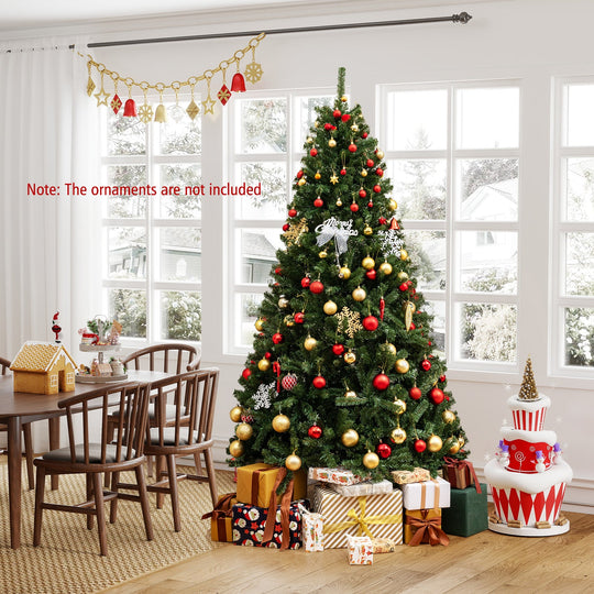 6/7/8 FT Pre-Lit Artificial Christmas Tree with Remote Control and LED Lights