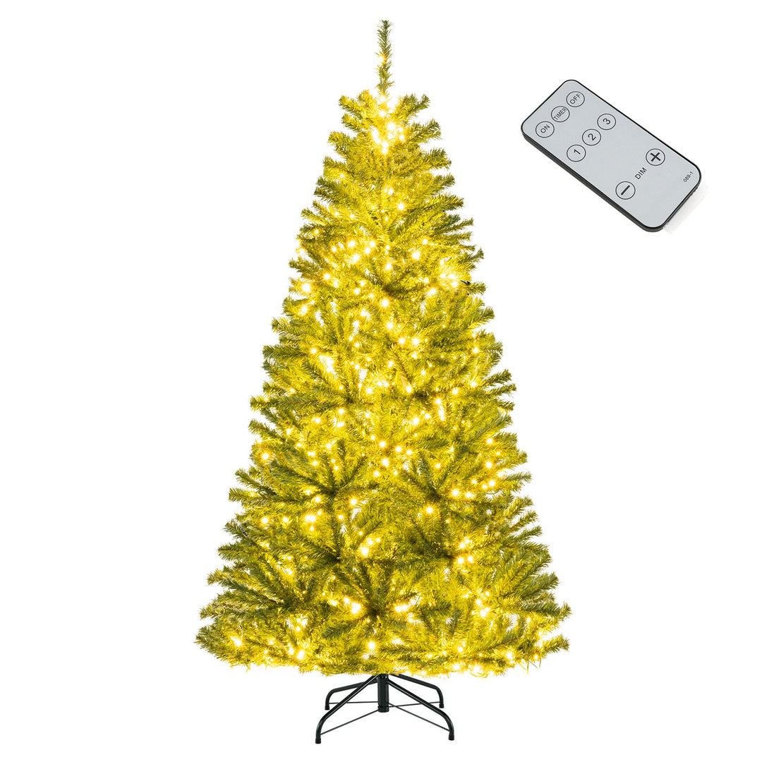 6/7/8 FT Pre-Lit Artificial Christmas Tree with Remote Control and LED Lights