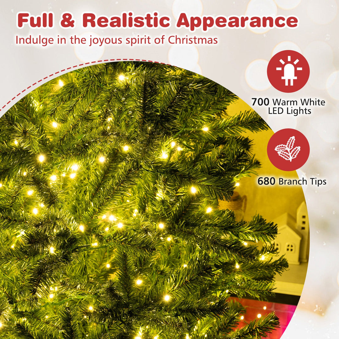 6/7/8 FT Pre-Lit Artificial Christmas Tree with Remote Control and LED Lights