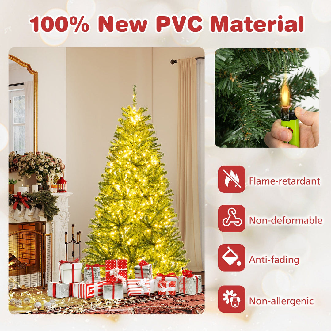 6/7/8 FT Pre-Lit Artificial Christmas Tree with Remote Control and LED Lights
